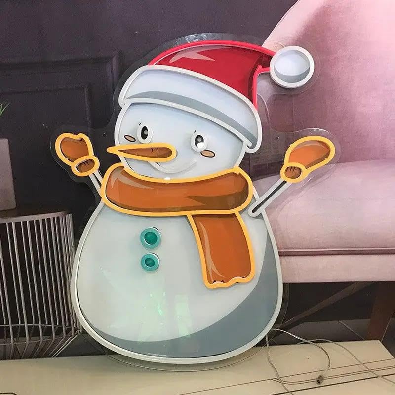 雪だるま　LEDネオンサイン　クリスマス　オーダーメイド　プレゼント　ユキダルマ 雪だるま LEDネオンサイン クリスマス オーダーメイド プレゼント